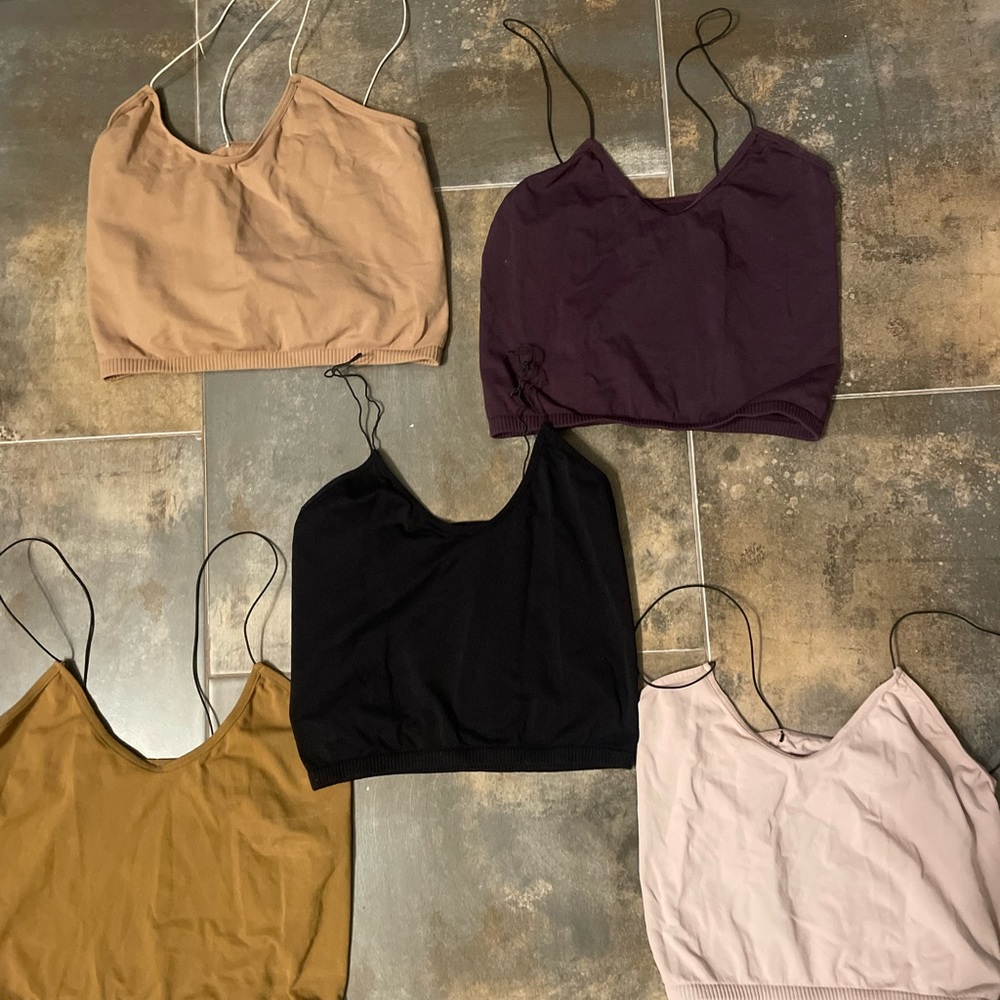 Free People Skinny Strap Seamless Brami- Bundle Of Five!